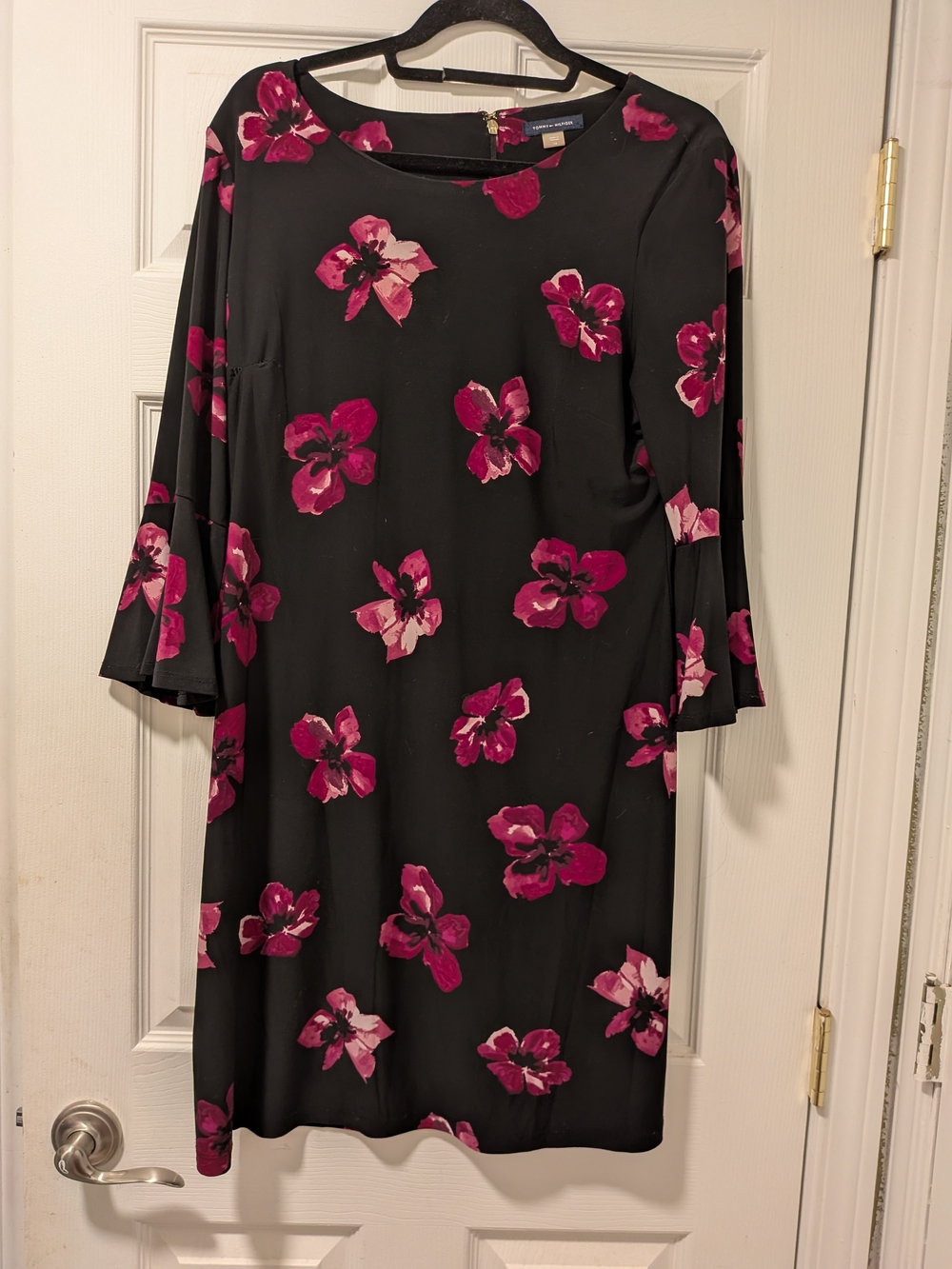 Tommy Hilfiger Black Dress with Purple/Pink Floral Print